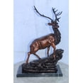 thumbnail image 2 of Nifao Bronze Statue of Deer Walking on Rocks, Elegant Wildlife Decor – Home Decor Sculpture, 15"L x 7"W x 21"H, 2 of 10