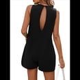 thumbnail image 3 of Cortos Informales para Mujer, de Verano Sin Mangas, Pantalones Cortos Informales con Bolsillos. Negro M, 3 of 7