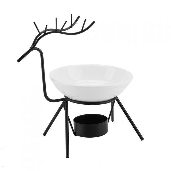 ZPSHYD Brûleur à Huile Essentielle, Diffuseur d'Huile en Forme de Cerf en Fer à Huile Essentielle Brûleur d'Arôme Bougeoir Décoration de la Maison Noir