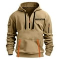 thumbnail image 2 of Juslio Mens Hoodies Mens Sweatshirts Pullover Outerwear Pocket Long Sleeve Khaki, 2 of 4