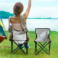 thumbnail image 5 of WOBOGO White Cat Camping Chair Convenient Four Corner Backrest Folding Stool Can Hold Up to 220lbs, 5 of 8
