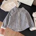 thumbnail image 2 of Girls Fleece Jacket Kids Full Zip Lightweight Fall Winter Warm Coat Outerwear with Pockets 0-15 Years Gray, 2 of 5