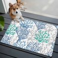 thumbnail image 3 of 2x3 Ft Entryway Area Rug, Blue Teal Grey Coral Coastal Kitchen Rug Runner Washable Floor Mat, Summer Beach Nautical Ocean Non Slip Indoor Door Mat Throw Carpet for Bathroom Living Room Bedroom, 3 of 8