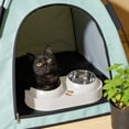 thumbnail image 4 of Double Cat Bowl Feeder with Removable Stainless Steel Bowls, 10° Tilted Raised Stand, Non-Slip Base & Spill-Proof Rim for Food and Water, 4 of 6