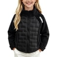 thumbnail image 2 of Zpanxa Girls Fleece Jacket Spliced Quilted Jacket Sleeves Stand Collar Zip Up Warm Outerwear, 2 of 5