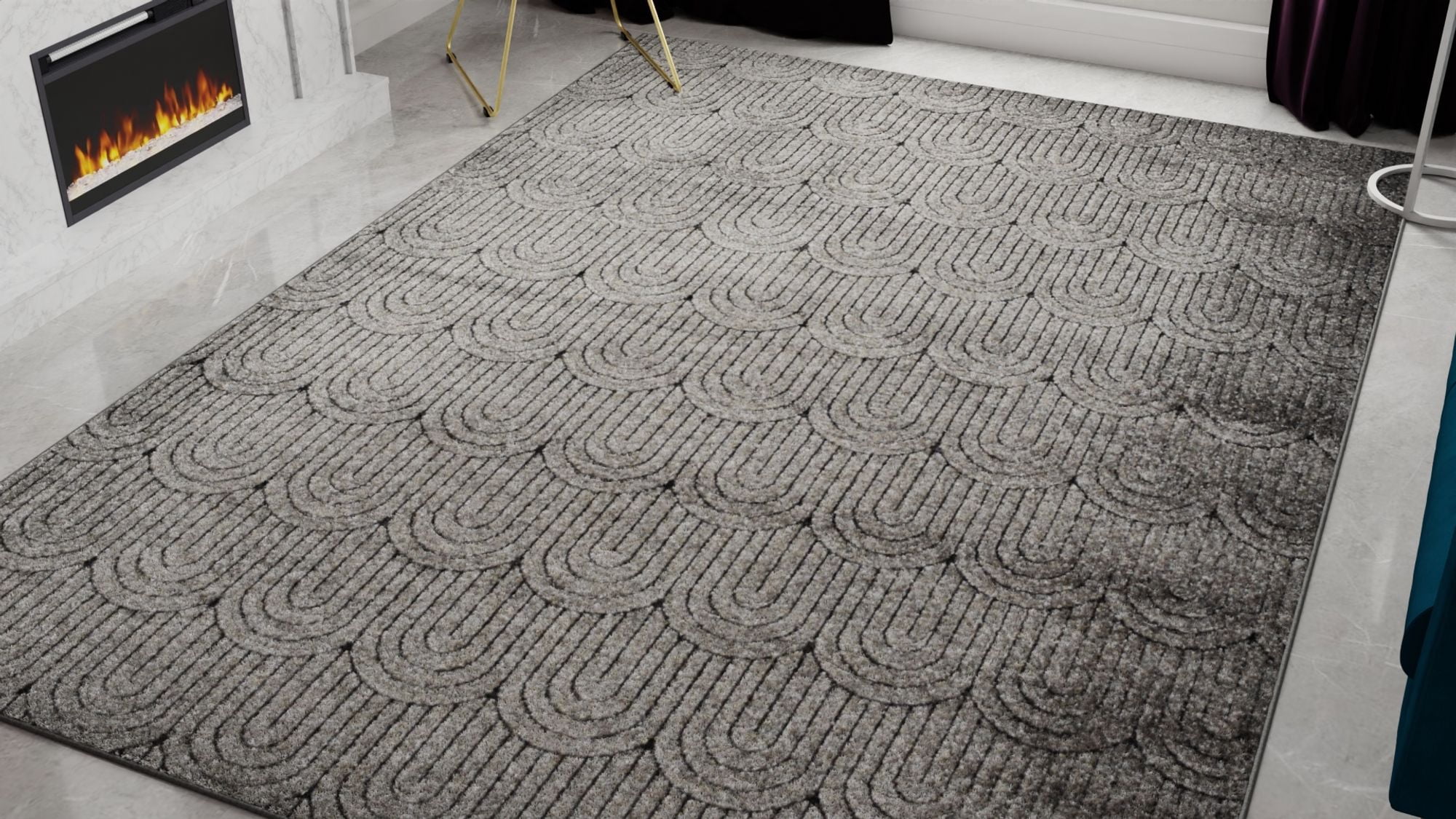 Rugs America Chanai CN40E Contemporary Geometric 5'0" X 7'0" Area Rug