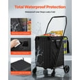 thumbnail image 3 of VEVOR Shopping Cart, Folding Grocery Utility Cart with Dual Baskets, Waterproof Liner & Wheels, 100 LBS Large Load Capacity, Heavy Duty Laundry Basket for Laundry, Shopping, Camping, Grocery, Luggage, 3 of 9