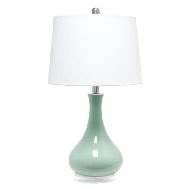 Elegant Designs LT3312-AQU Ceramic Tear Drop Shaped Table Lamp, Aqua