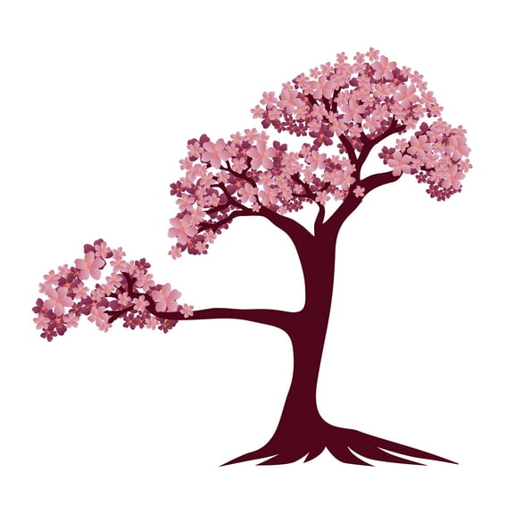 Cherry Blossom Tree – Vinyl Decal Applied to Any Smooth Surface – Bedroom, Nursery, or Living Room – Cost Effective alternative to painting-Size: 10" x 10".