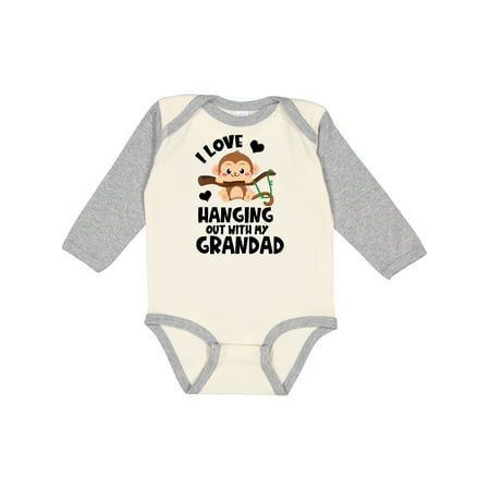 

Inktastic Monkey I Love Hanging out with My Grandad Gift Baby Boy or Baby Girl Long Sleeve Bodysuit