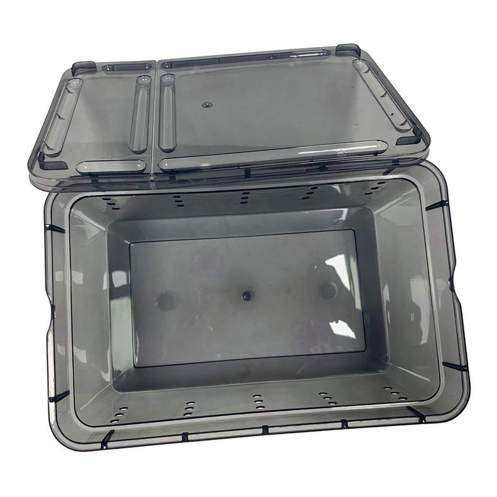 4 Pieces Reptile Box Turtle Nursery Breeding Cage Black