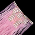 thumbnail image 3 of SHCKE 8Pcs Clip in Wavy Hair Extensions 24 Inch Synthetic Hair Extensions Light Pink Double Weft Hair Extensions Hairpiece for Women, 3 of 6