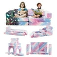 thumbnail image 1 of Gymax Canapé Modulable pour Enfants 10 Pcs, Sofa Sectionnel, Coussin de Sol Phosphorescent, 1 of 10