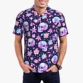 thumbnail image 1 of Fotbe crystal Skull flower cool Camiseta Polo de Golf para Hombre con Estampado – Camisa Deportiva Transpirable con Cuello Abotonado-Large, 1 of 6