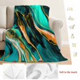 thumbnail image 5 of Dark Green Orange Marble Blanket Soft Cozy Warm Throw Blanket for Couch, Plush Fuzzy Flannel Fleece Blankets for Sofa, Modern Abstract Art Marbles Bed Blankets Lightweight Gifts for Women, 32"x48", 5 of 9
