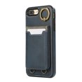 thumbnail image 6 of Wallet Back Case for iPhone 7 Plus/8 Plus with Wrist Strap, Stylish Magnetic Card Holder Finger Ring Kickstand PU Leather Lanyard Shockproof Slim Phone Case Cover for iPhone 7 Plus/8 Plus, Blue, 6 of 7