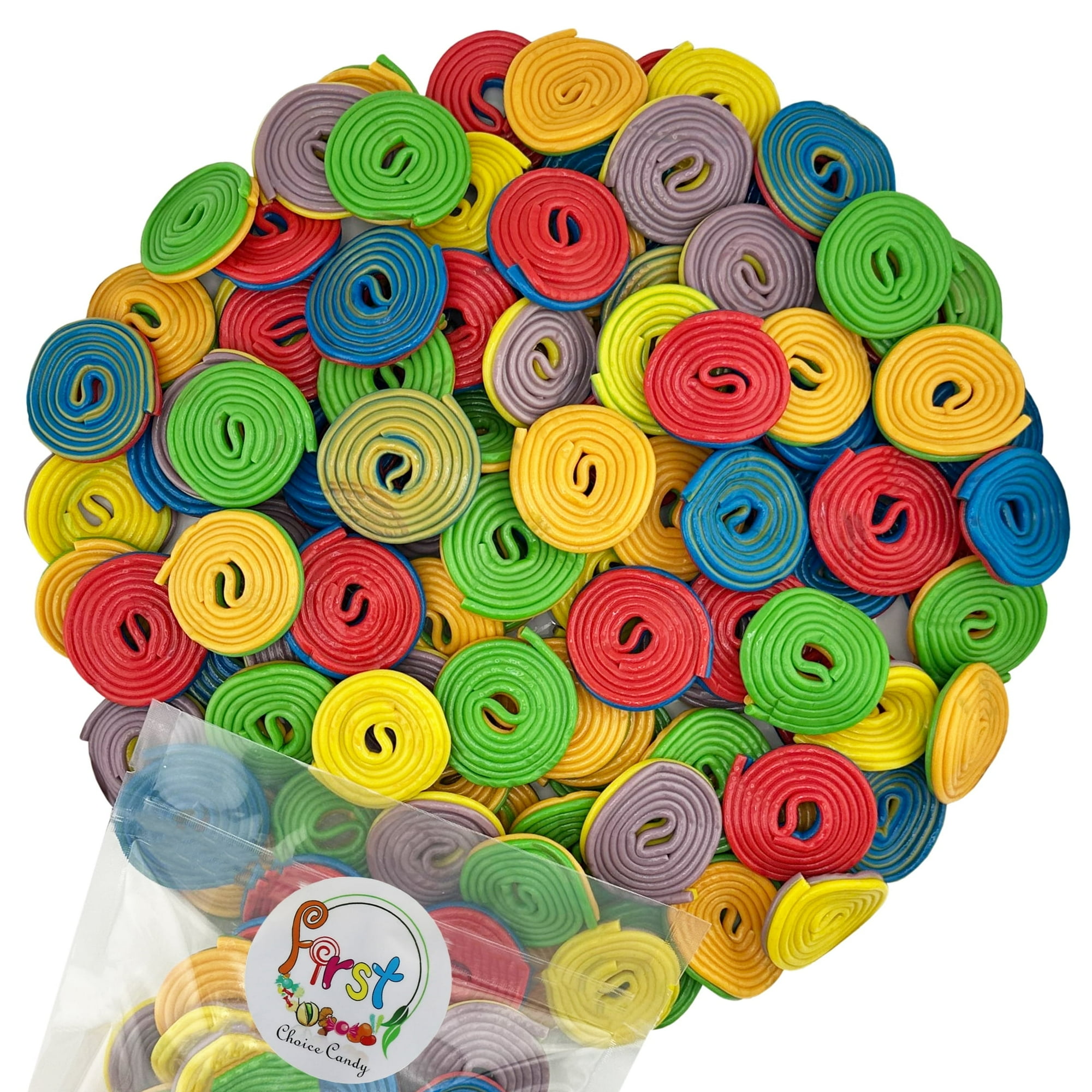 FirstChoiceCandy Licorice Wheels Gummy Candy (Two Faced Rainbow, 2 Pound)