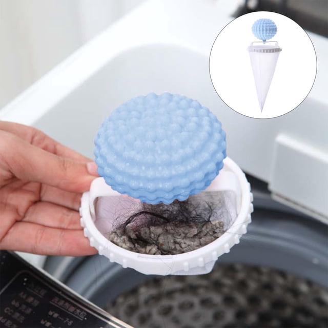 Filtre à Cheveux Flottant Réutilisable pour Machine à Laver, Sac de Nettoyage en Maille Amélioré, 3 Pcs Filtre à Cheveux Flottant