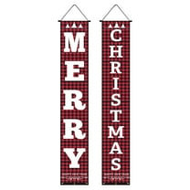 Noothes Outdoor Yard Christmas Decor Set with MERRY CHRISTMAS Porch Sign, Durable High-Visibility Fabric Signs for Easy-Install Holiday Display