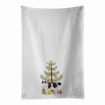 Carolines Treasures CK4641WTKT 28 x 19 in. Unisex Kurilian Bobtail No.2 Cat Merry Christmas White Dish Towels Kitchen Towel - Set of 2