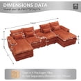 thumbnail image 2 of ANPPORT 124" U Shaped Cloud Modular Sectional Sofa, Corduroy Deep Seat Couch with Storage Console, USB Ports & Cup Holders for Living Room, Orange, 2 of 7