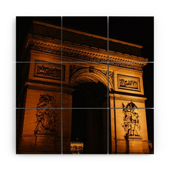 Society6 Bethany Young Photography Arc De Triomphe Wood Wall Mural 3' x 3'