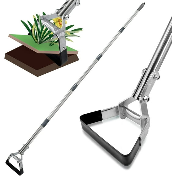 Hortem Hoe Garden Tool, 69” Stirrup Hoe Long Handle Heavy Duty,  Multipurpose for Clean Weeding, Cultivating, Gardening