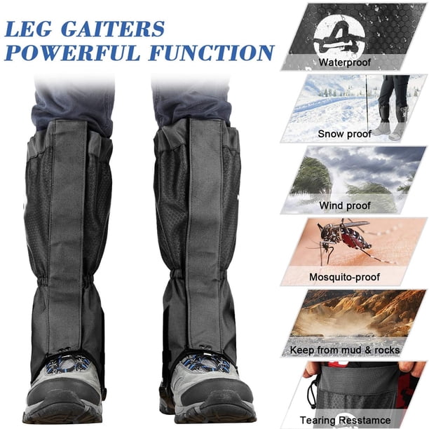 Guêtres De Randonnée Imperméables – Noires, Anti-poussière, Multi-sports, Pour Ski, Trail, Alpinisme