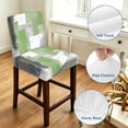 thumbnail image 4 of Sage Green Grey Oil Painting Bar Stool Cover Set of 2, Abstract Modern Geometric Stretch Bar Chair Cover, Removable Washable Pub Counter Stool Chair Slipcover for Kitchen Dining Room Pub Cafe, 4 of 9