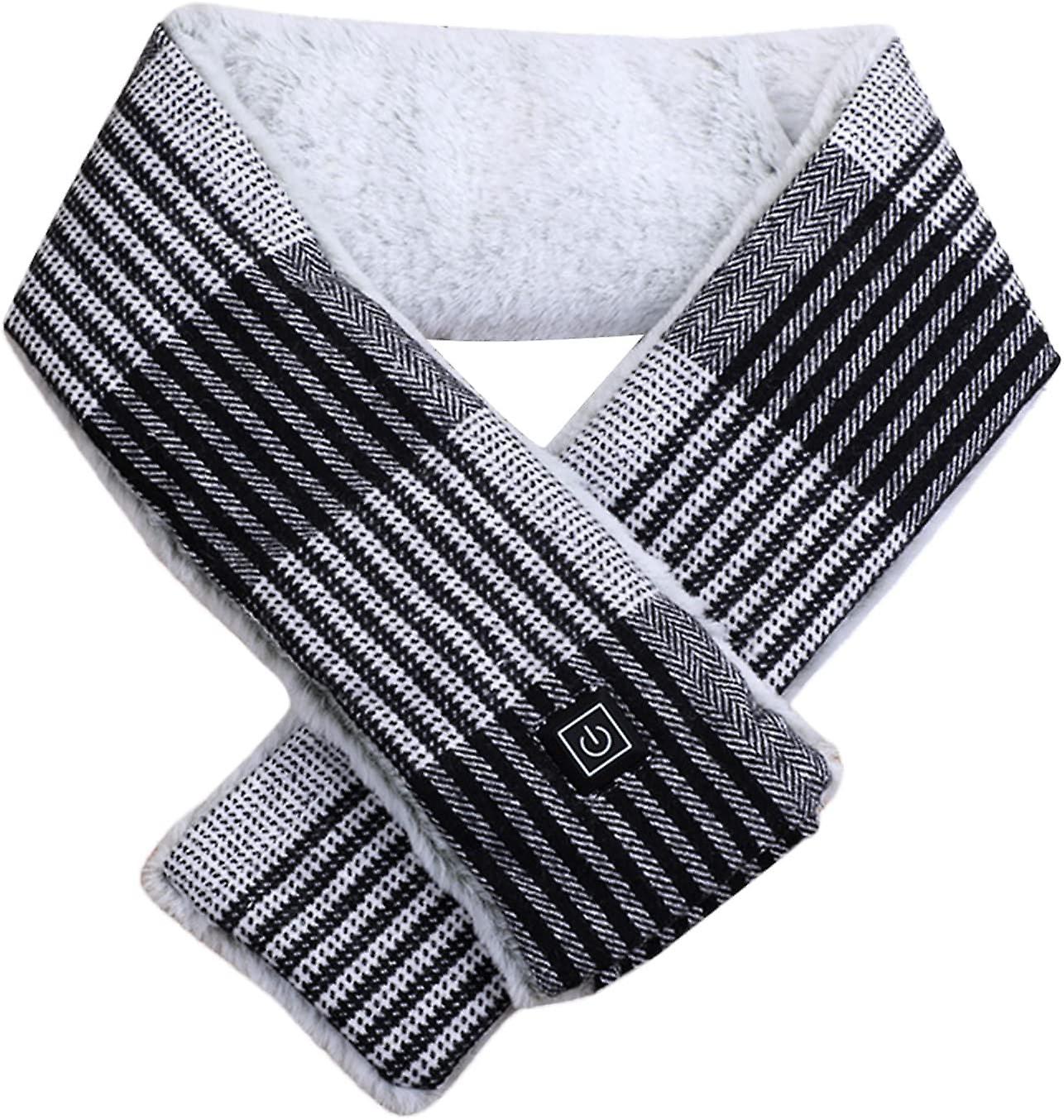 Écharpe Chauffante électrique - 3 Températures (45°C à 60°C) - Tissu Velours Doux, Lavable - Alimentation USB - Pour Randonnée Hiver