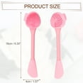 thumbnail image 4 of Unique Bargains Silicone Facial Cleansing Brush Multifunction Handheld Face Scrubber for Face Skincare Pink 6.30"x1.57", 4 of 7