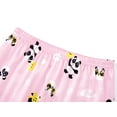 thumbnail image 5 of Beezizac Girls Pajama Panda Pink Satin Silky Short Sleeve & Pants Set Cute 2-Piece Summer Kid Jammies Size 6/7, 5 of 7