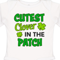 thumbnail image 4 of Inktastic Cutest Clover in the Patch with Four Leaf Clovers Boys or Girls Long Sleeve Baby Bodysuit, 4 of 5