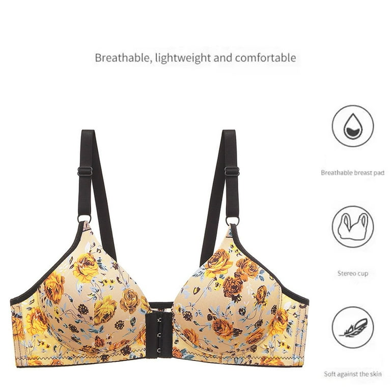 Bras for Women Wireless Push-Up Yoga Bra Solid Print A A 