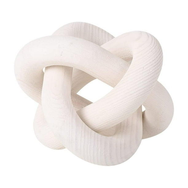 Cadena decorativa de madera con forma de nudo Deerwin, 15 cm, color blanco