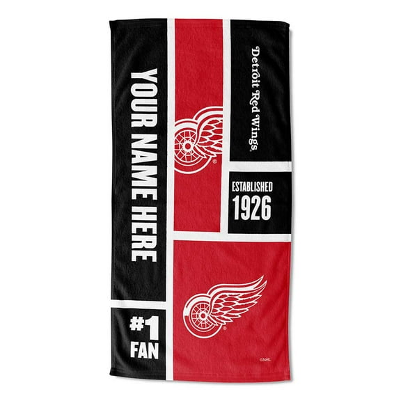 Detroit Red Wings NHL Colorblock Personalized Beach Towel, 30" x 60"