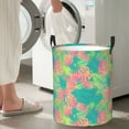 thumbnail image 5 of Fuzoiu Colorful Palm Leaves Print Circular Hamper,Laundry Basket with Handle,Collapsible Laundry,Dirty Clothes Storage Basket,for Bedroom Bathroom Dorm Living Room-Medium, 5 of 6