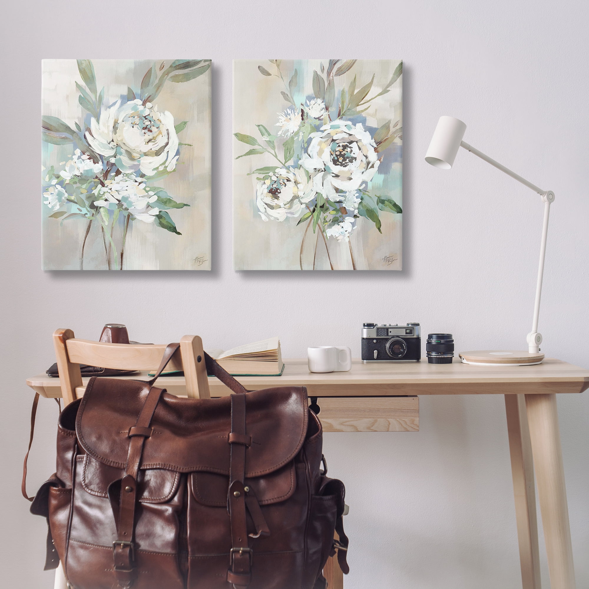 Stupell Industries Antique Rose Bundles Plants & Flowers Painting Wrapped Canvas Art Print Wall Art, 24 x 30, Set of 2