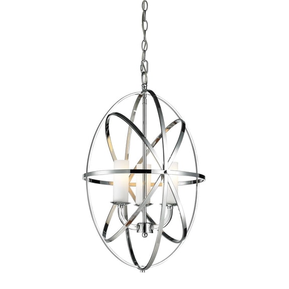 6027-3S-CH-Z-Lite-Aranya - 3 Light Pendant in Fusion Style - 16 Inches Wide by 25 Inches High     -Traditional Installation