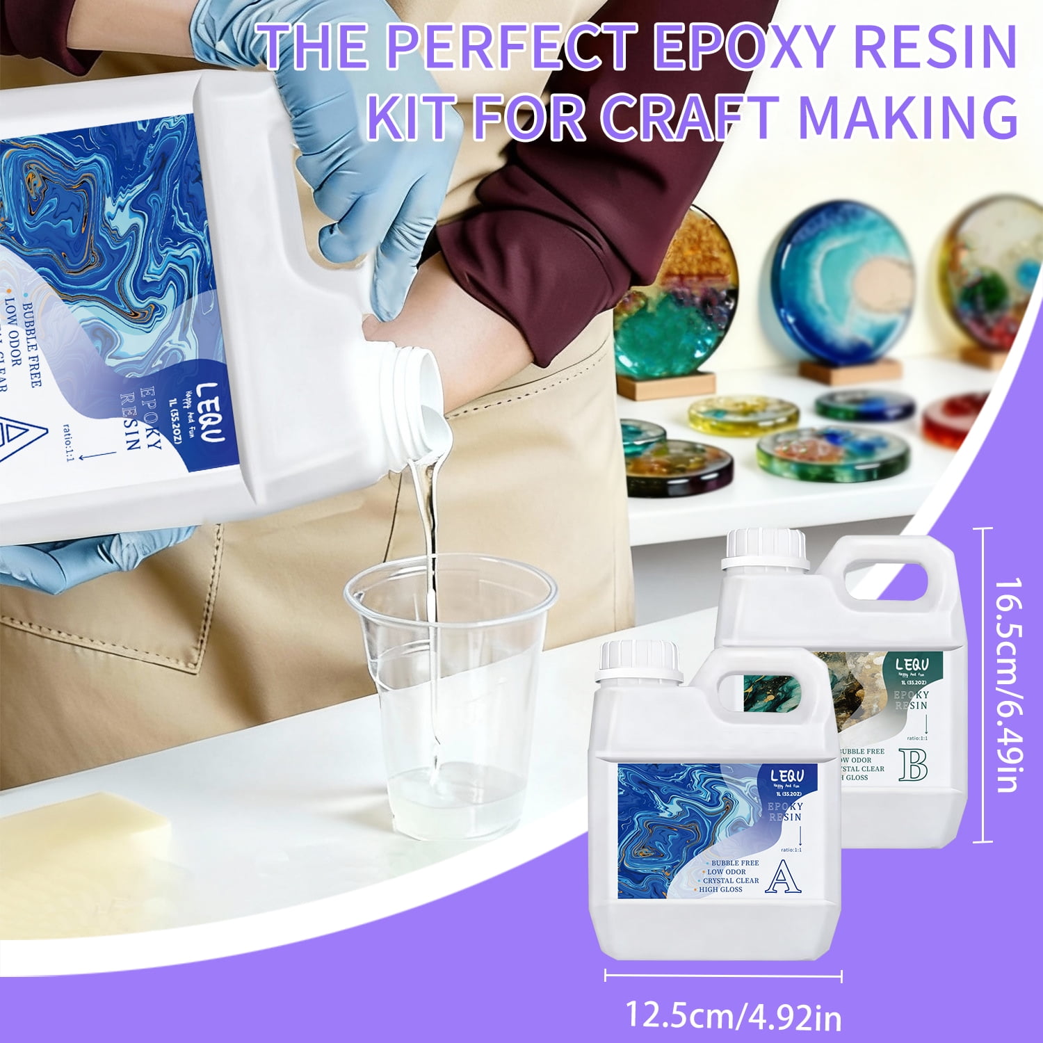 LEQU Epoxy Resin Epoxy Adhesive, 35.2OZ