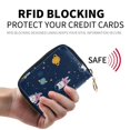 thumbnail image 2 of PU Leather Zipper Card Case Credit Card Holder Small Wallets Cats in Space Suits, 2 of 7