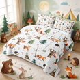 thumbnail image 3 of Erosebridal Fox Twin Quilt Set for Boys Girls, Forest Animals Twin Coverlet Set, 2pcs 1 Bedspread and 1 Pillowcase, 3 of 7