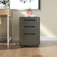 thumbnail image 3 of Metal File Cabinets, 3-Drawer Mobile File Cabinet with Lock, All-Steel Metal Storage Cabinet on Casters, for Home & Office,Black, Fully Assembled, Holds A4/Letter Files, Black Office File Cabinets, 3 of 14