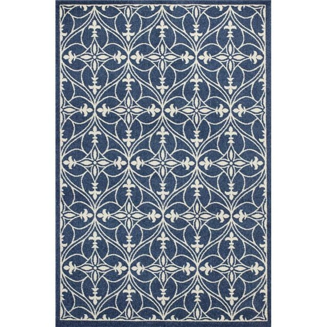 HomeRoots 352979 7 ft. 7 in. x 10 ft. 10 in. UV-Treated Polypropylene Denim Area Rug