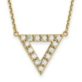 thumbnail image 1 of Diamond2Deal Collier Triangle en Or Jaune 14K 2.5 mm Qualité AA pour Femmes 18 Pouces, 1 of 5