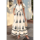 thumbnail image 5 of Vestido de Corta con Cuello en V, Estampado Floral, Bolsillos y Mangas Acampanadas, Color Albaricoque S, 5 of 7