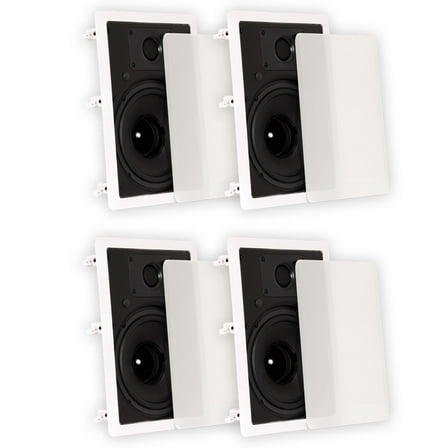Theater Solutions TS80W In Wall 8" Speakers Surround Sound Home Theater 2 Pair Pack