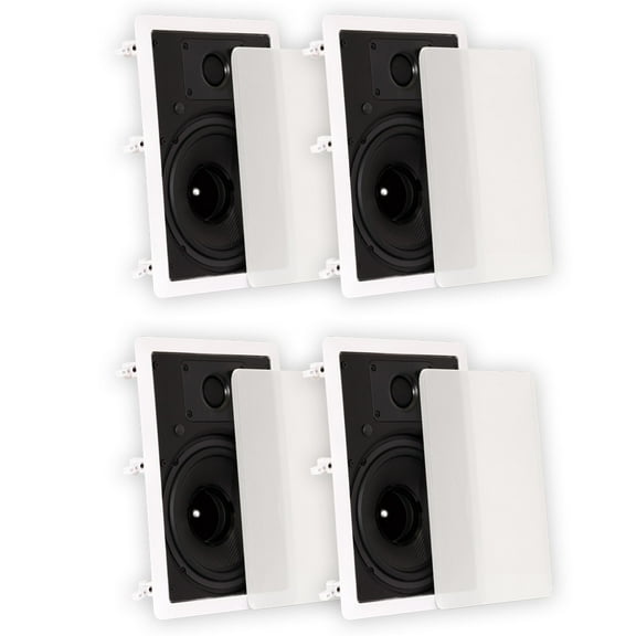Theater Solutions TS80W In Wall 8" Speakers Surround Sound Home Theater 2 Pair Pack