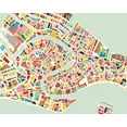 thumbnail image 2 of Galapon, Nikki 24x20 White Modern Wood Framed Museum Art Print Titled - Modern Venice Map, 2 of 4