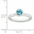 thumbnail image 2 of High 5mm Swarovski Sterling Silver March Ring, 2 of 6